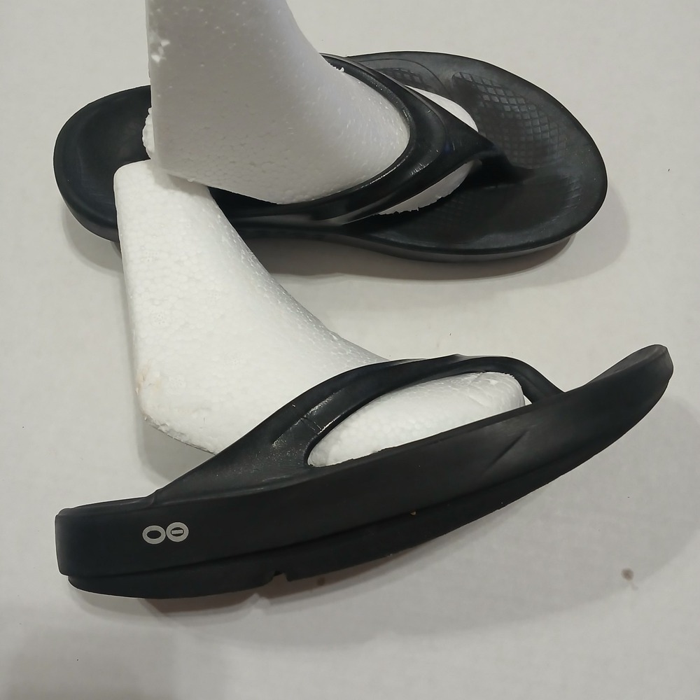OOFOS Original Recovery Sandal Thong Black Flip Flops Womens 8 EU 39